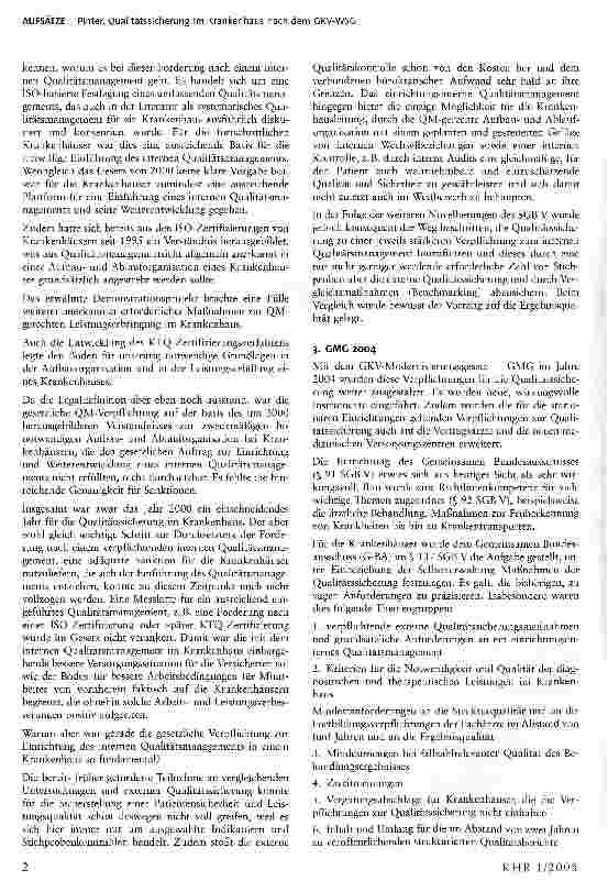 Vorschauseite 2: Qualitätssicherung im Krankenhaus nach dem GKV-WSG