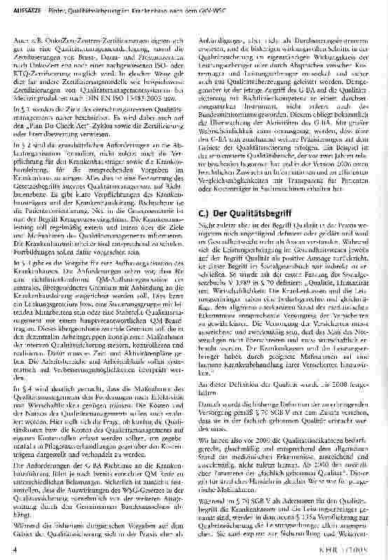 Vorschauseite 4: Qualitätssicherung im Krankenhaus nach dem GKV-WSG