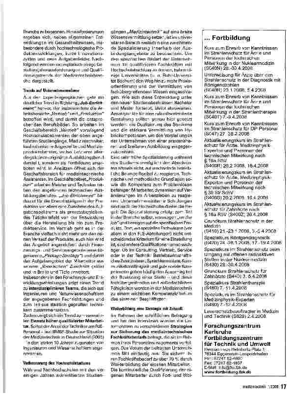 Vorschauseite 6: Ist die Medizintechnik in Deutschland zukunftsfähig?