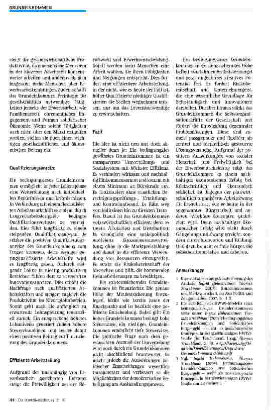 Vorschauseite 3: Grundeinkommen und Soziale Marktwirtschaftl