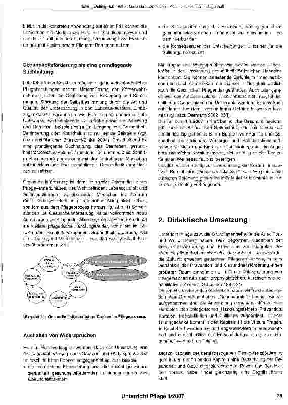 Vorschauseite 3: Gesundheitsförderung in der Pflegeausbildung - Kommentar zum Grundlagenheft