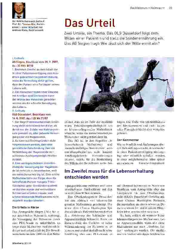 Vorschauseite 1: Das Urteil
