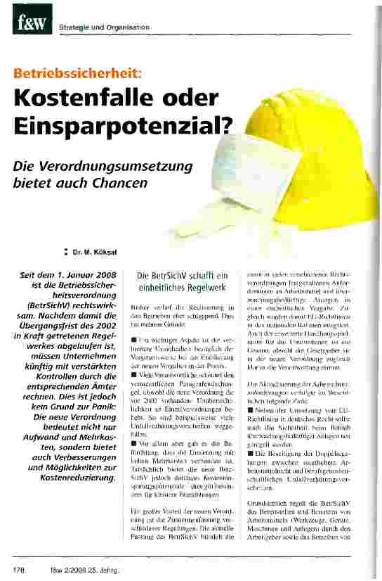 Vorschauseite 1: Kostenfalle oder Einsparpotenzial?