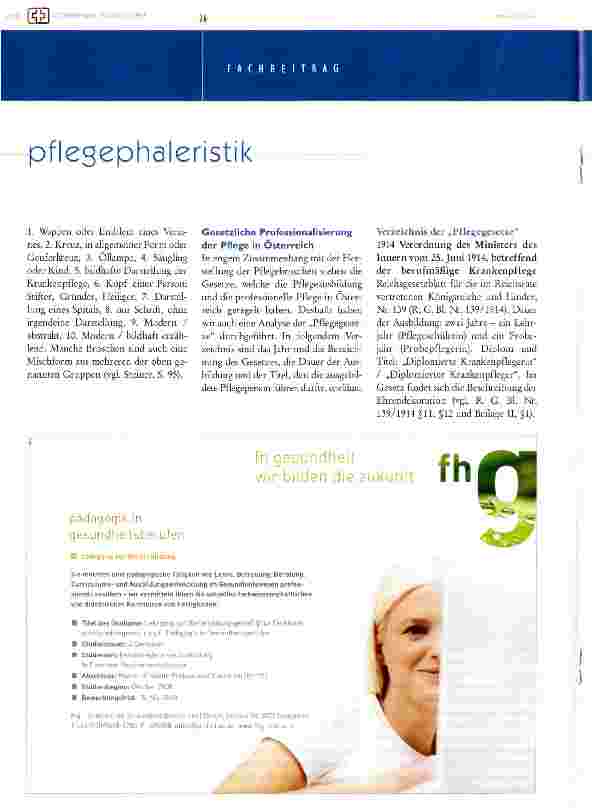 Vorschauseite 3: pflegephaleristikein beitrag zur geschichte der pflegeausbildung