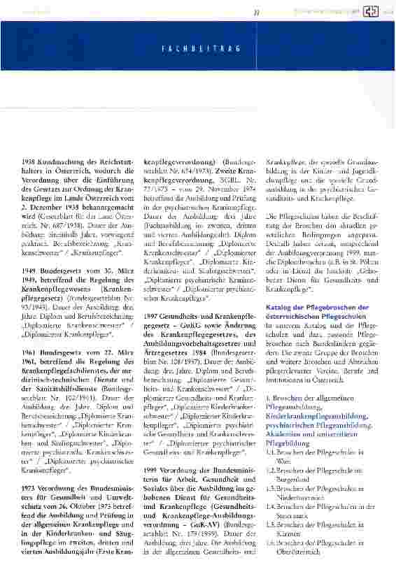 Vorschauseite 4: pflegephaleristikein beitrag zur geschichte der pflegeausbildung
