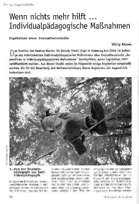Vorschauseite 1: Wenn nichts mehr hilft ... Individualpädagogische Maßnahmen