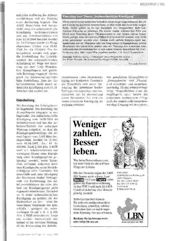 Vorschauseite 2: Außerordentliche Kündigung wegen menschenverachtender Äußerungen