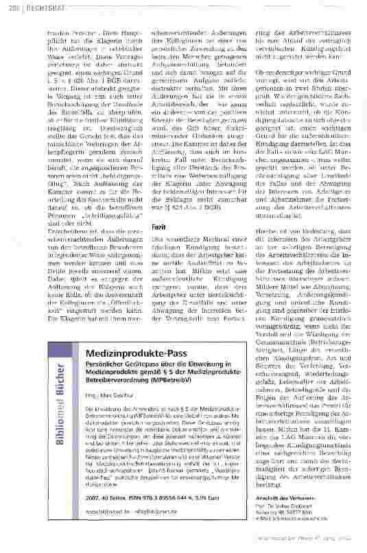 Vorschauseite 3: Außerordentliche Kündigung wegen menschenverachtender Äußerungen