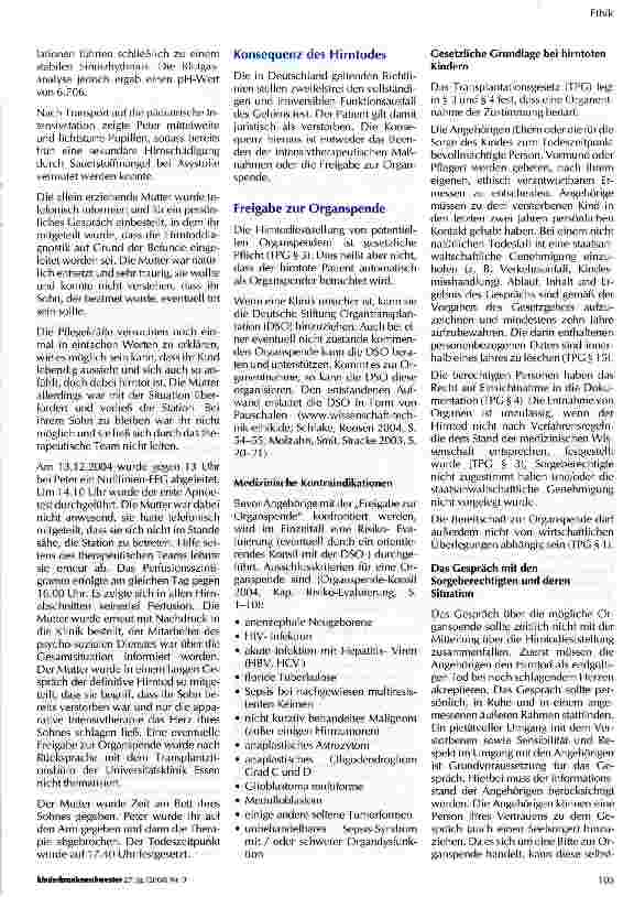 Vorschauseite 3: Hirntod und Organspende im Kindesalter - Ein Erklärungsansatz