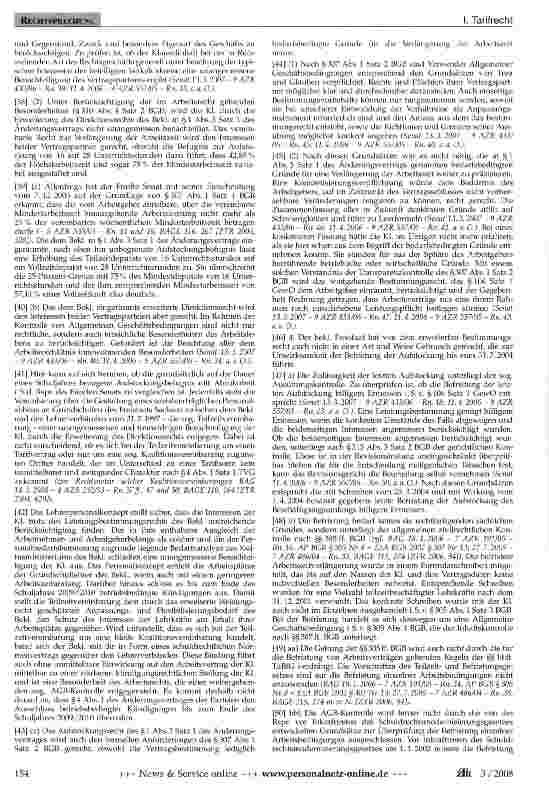 Vorschauseite 3: Altersteilzeit - erweitertes Direktionsrecht -Inhaltskontrolle