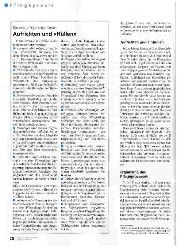 Vorschauseite 2: Die zwölf pflegerischen Gesten
