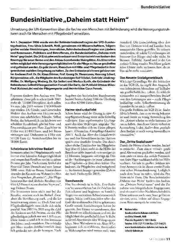 Vorschauseite 1: Bundesinitiative „Daheim statt Heim