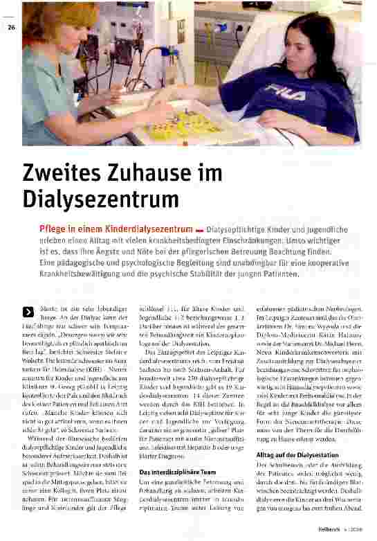 Vorschauseite 1: Zweites Zuhause im Dialysezentrum