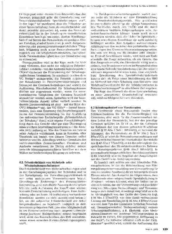 Vorschauseite 6: Aktuelle Rechtsfragen der Schulung von Personalratsmitgliedern nach §46Abs.6BPersVG