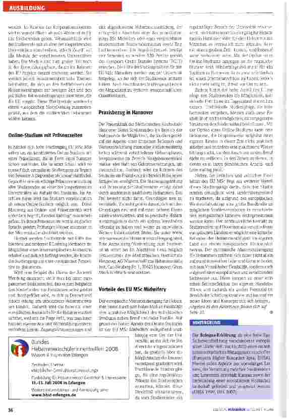 Vorschauseite 2: EU-Hebammenstudium mit Masterabschluss