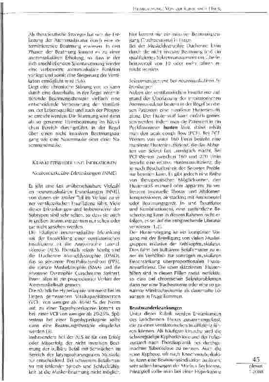 Vorschauseite 2: HEIMBEATMUNG: VON DER KLINIK NACH HAUSE - THEORETISCHE GRUNDLAGEN,KRANKHEITSBILDER, INDIKATIONEN