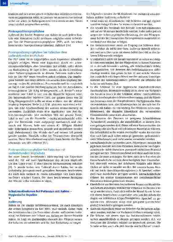 Vorschauseite 3: Rabies - intensivmedizinische und intensivpflegerische HerausforderungTeil 2