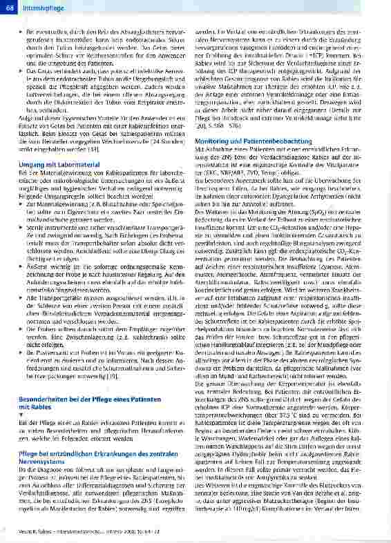 Vorschauseite 5: Rabies - intensivmedizinische und intensivpflegerische HerausforderungTeil 2