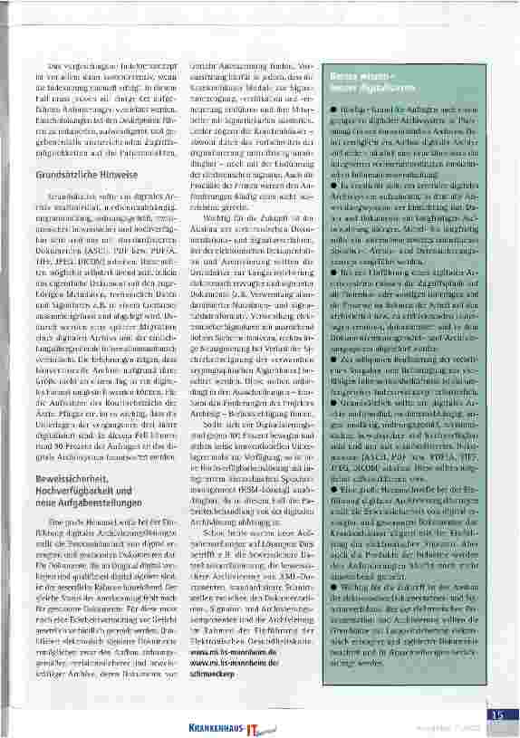 Vorschauseite 3: Kritische Anmerkungen zu Digitalen Dokumentenmanagementund Archivierungssystemen in der Praxis