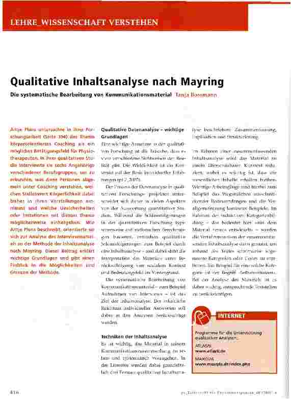 Vorschauseite 1: Qualitative Inhaltsanalyse nach Mayring