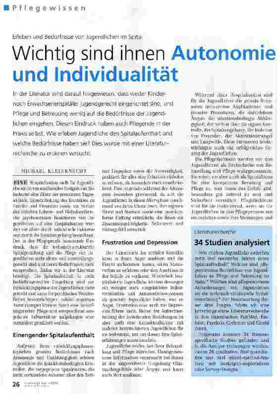 Vorschauseite 1: Wichtig sind ihnen Autonomie und Individualität