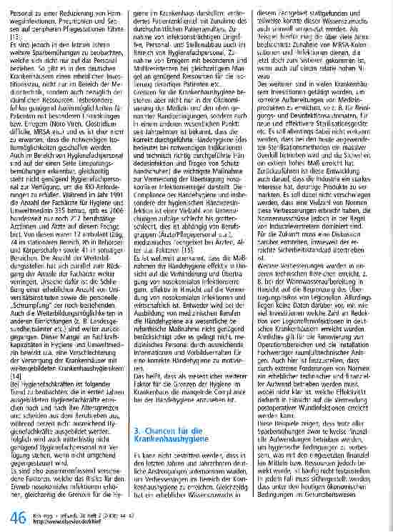 Vorschauseite 3: Grenzen und Chancen der Hygiene im Krankenhaus