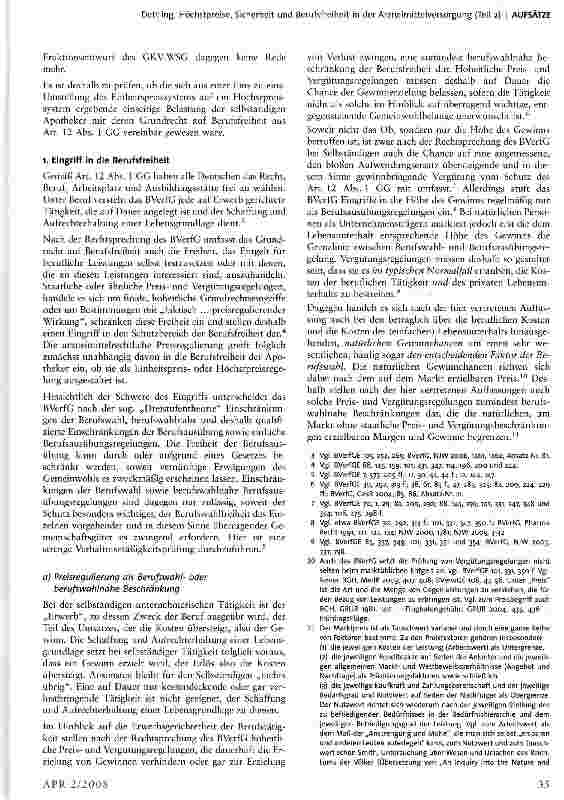 Vorschauseite 2: Höchstpreise, Sicherheit und Berufsfreiheit in der Arzneimitteiversorgung (Teil 2)