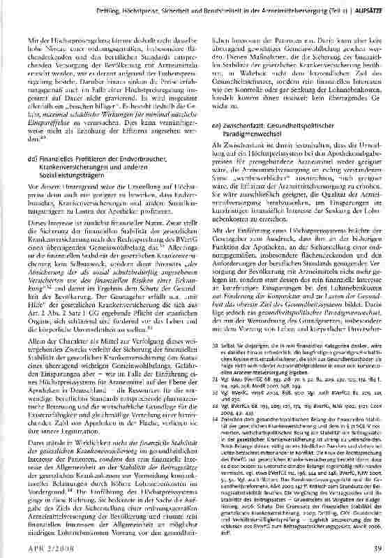 Vorschauseite 6: Höchstpreise, Sicherheit und Berufsfreiheit in der Arzneimitteiversorgung (Teil 2)