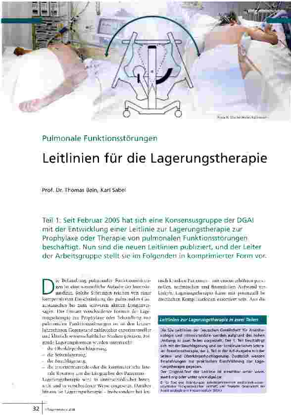 Vorschauseite 1: Leitlinien für die Lagerungstherapie