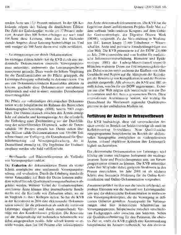 Vorschauseite 4: Qualitätswettbewerb in der ambulanten Versorgung Neue Rolle der Kassenärztlichen Vereinigungen