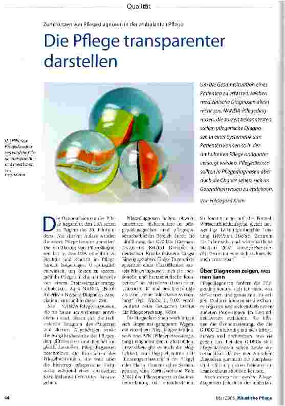 Vorschauseite 1: Die Pflege transparenter darstellen