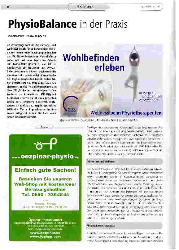 Vorschauseite 1: PhysioBalance in der Praxis