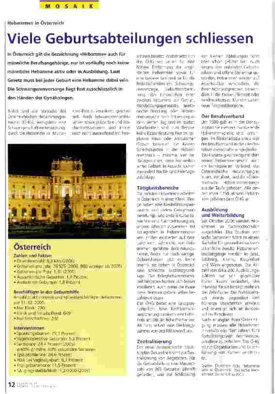 Vorschauseite 1: Viele Geburtsabteilungen schliessen