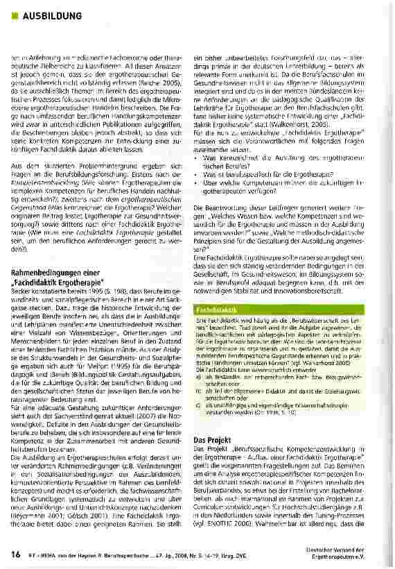 Vorschauseite 3: Berufspezifische Kompetenzentwicklung in der Ergotherapie