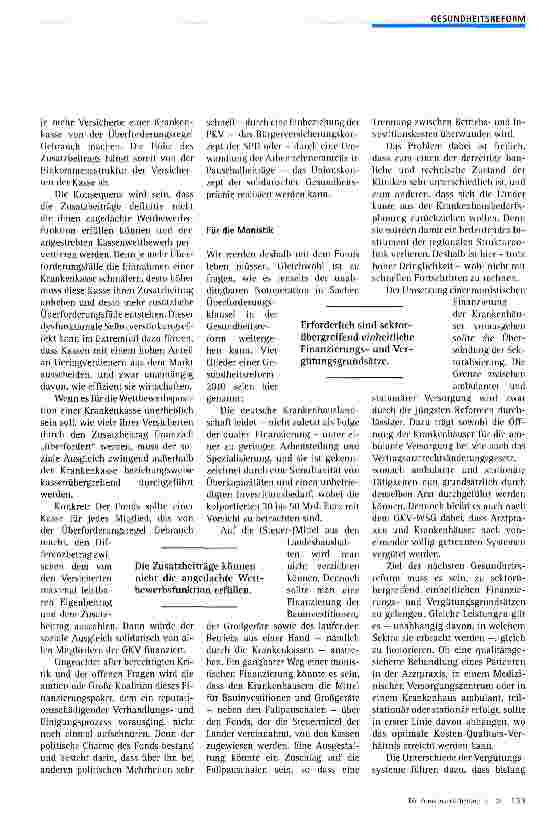 Vorschauseite 3: Gesundheitspolitik: Was die Reform 2010 bringen muss