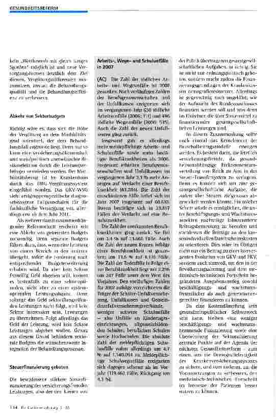 Vorschauseite 4: Gesundheitspolitik: Was die Reform 2010 bringen muss