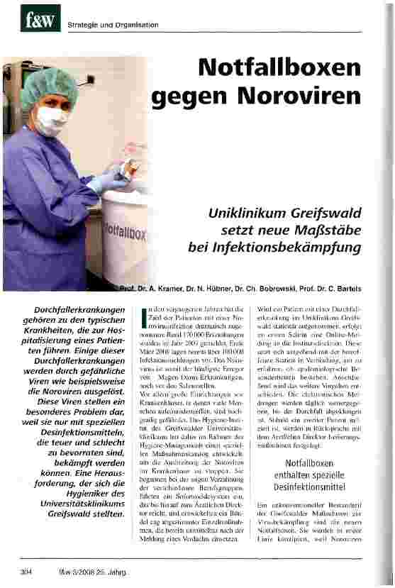 Vorschauseite 1: Notfallboxen gegen Noroviren