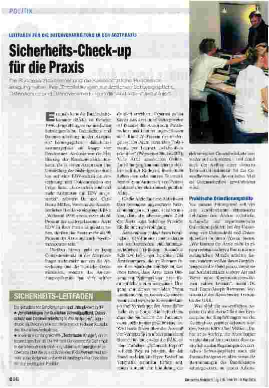 Vorschauseite 1: Sicherheits-Check-up für die Praxis
