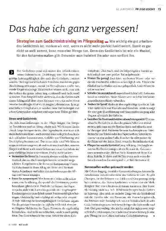 Vorschauseite 1: Das habe ich ganz vergessen!