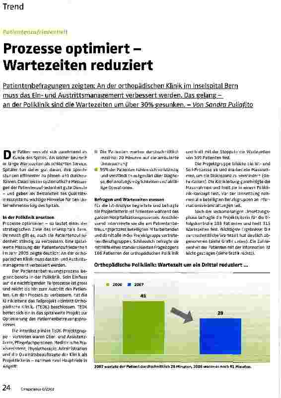 Vorschauseite 1: Prozesse optimiert -Wartezeiten reduziert