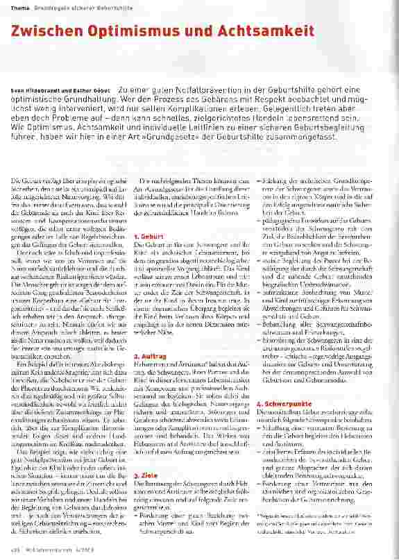 Vorschauseite 1: Zwischen Optimismus und Achtsamkeit