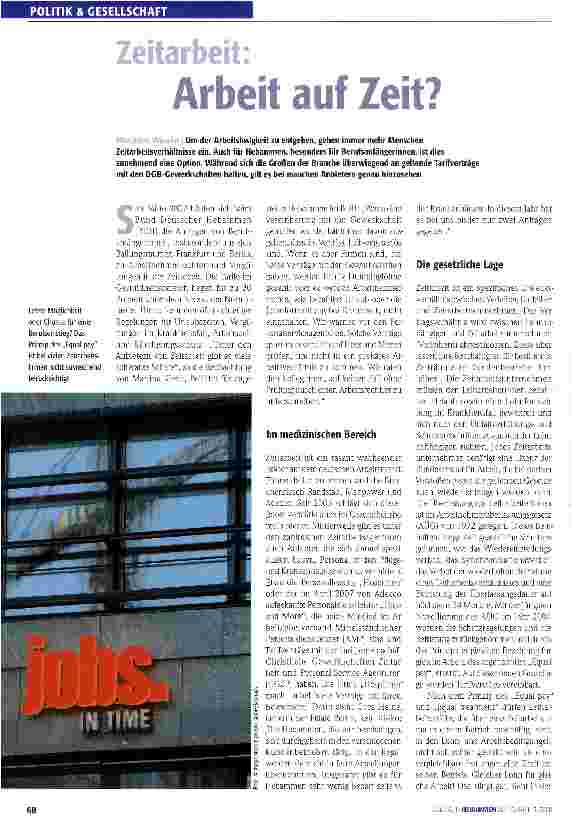 Vorschauseite 1: Zeitarbeit: Arbeit auf Zeit?