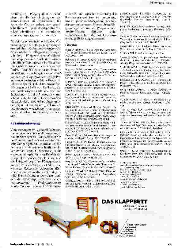 Vorschauseite 6: Evidence-based Nursing (EBN) als wichtiger Baustein der pflegerischen Entscheidung EBN und seine Bedeutung für Pflegeentwicklung und fürPflegemanagement