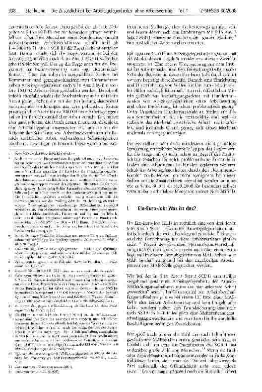 Vorschauseite 2: Die Zusätzlichkeit bei Arbeitsgelegenheiten ohne Arbeitsvertrag nach § 16 Abs. 3 SGB II - Teil 1