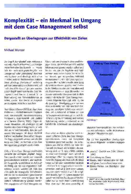 Vorschauseite 1: Komplexität - ein Merkmal im Umgang mit dem Gase Management selbst-Dargestellt an Überlegungen zur Effektivität von Zielen