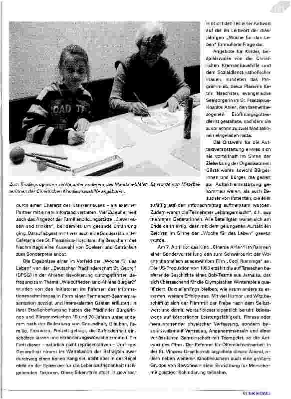 Vorschauseite 3: Gesundheit -höchstes Gut? - Erfahrungen der St. Vincenz-Gesellschaft in Ahlen in und mit der „Woche für das Leben 2008