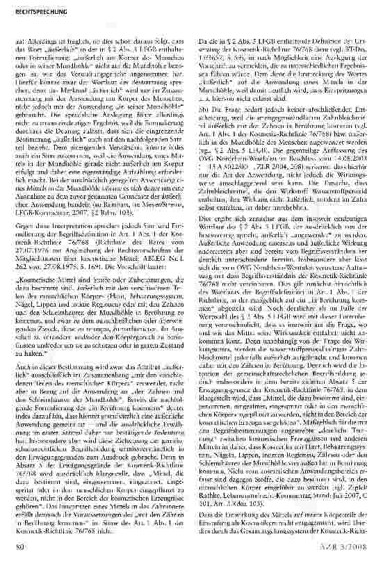 Vorschauseite 4: Zahnbleichmittel sind nicht als Kosmetika, sondern als Medizinprodukte zu bewerten