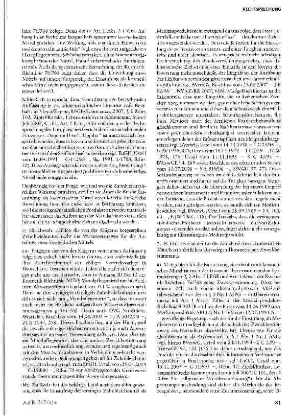 Vorschauseite 5: Zahnbleichmittel sind nicht als Kosmetika, sondern als Medizinprodukte zu bewerten