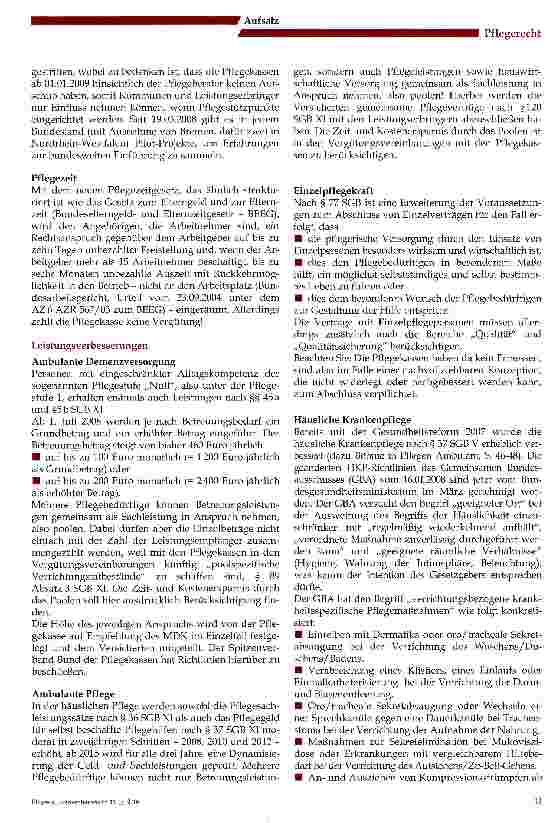 Vorschauseite 3: Das Gesetz zur strukturellen Weiterentwicklung der Pflegeversicherung