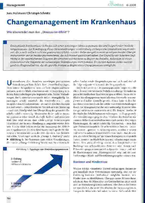 Vorschauseite 1: Changemanagement im Krankenhaus